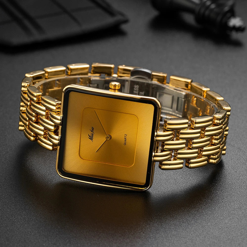 MISSFOX Brand Wristwatch Minimalist Fashion Quartz Watches Classic Design Square Dial Waterproof Stainless Steel Watch For Gift - IFINDALL