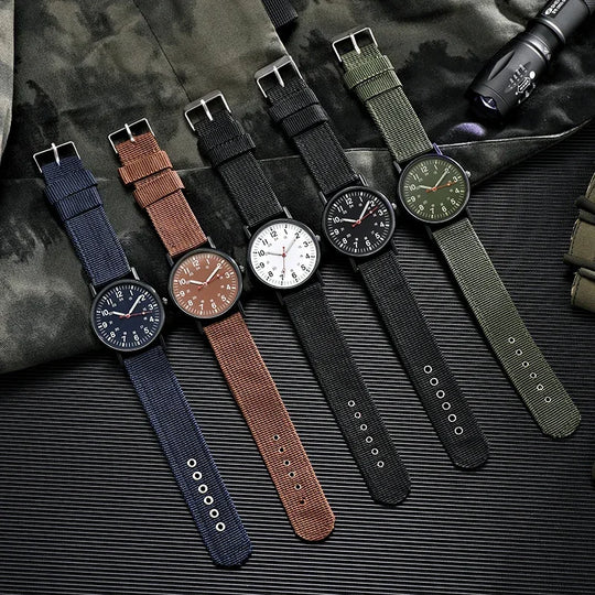 Luminous Men's Sports Watch Nylon Woven Band  Shock Resistant Wristwatches Male Quartz Watches Reloj Hombre Xmas Gift - IFINDALL