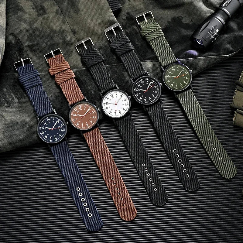 Luminous Men's Sports Watch Nylon Woven Band  Shock Resistant Wristwatches Male Quartz Watches Reloj Hombre Xmas Gift - IFINDALL