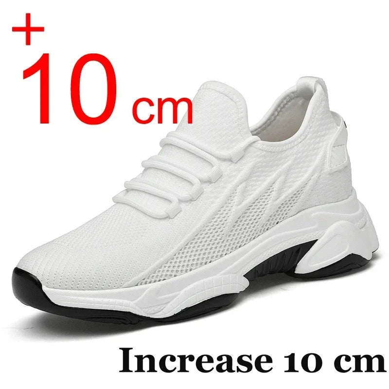 Increasing men sneakers casual heightening shoes 8cm height increase shoes for summer breathable 6cm elevator shoes - IFINDALL