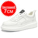 Luxury Leather Elevator Shoes Men's Sneakers Height Increasing Shoes Invisible 7CM Heighten Sports Shoes Taller Lift White Shoes - IFINDALL