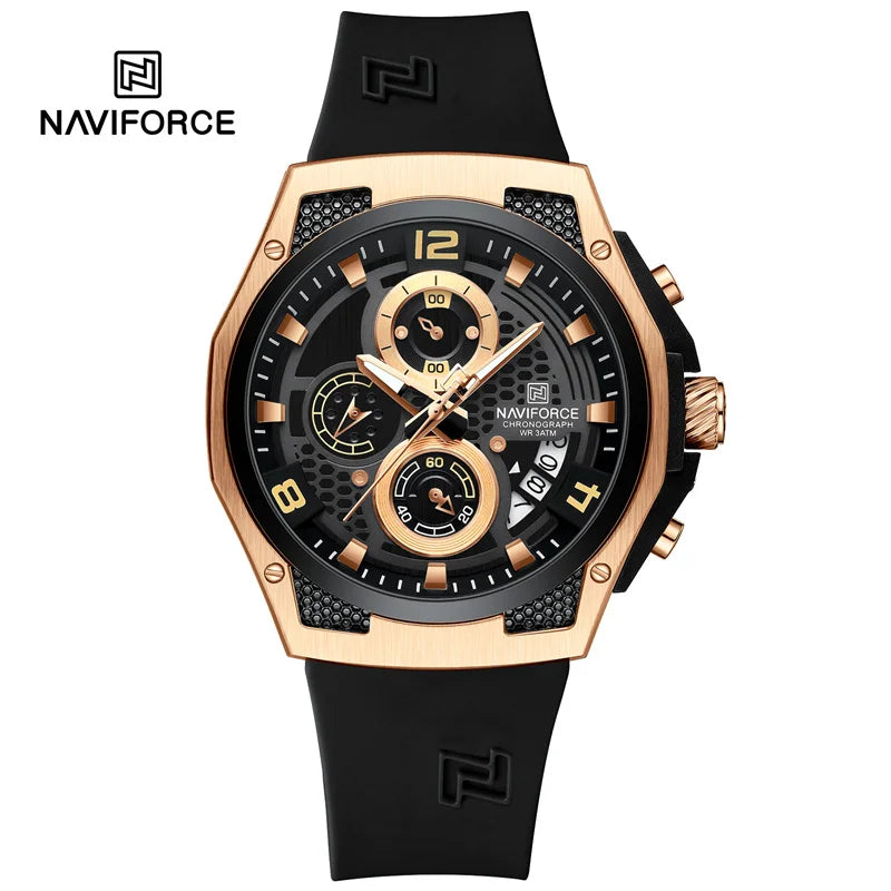 NAVIFORCE Original Watches for Man Silicone Strap Waterproof Men Quartz Wrist watch Casual Sport Date Display Clock Reloj Hombre - IFINDALL