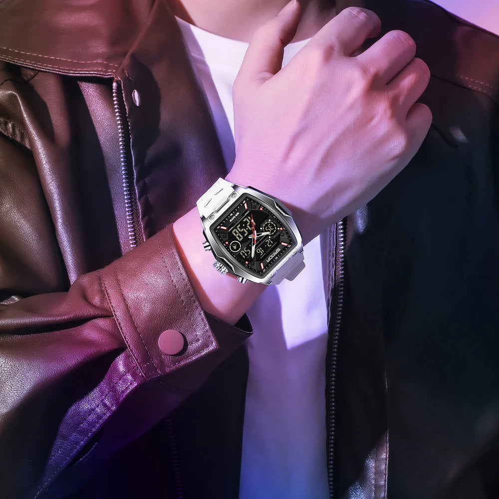 SANDA Men Electronic Watch Big Dial Sports LED Analog Digital Chronograph Military Dual Display Man Wristwatch relogio masculino - IFINDALL