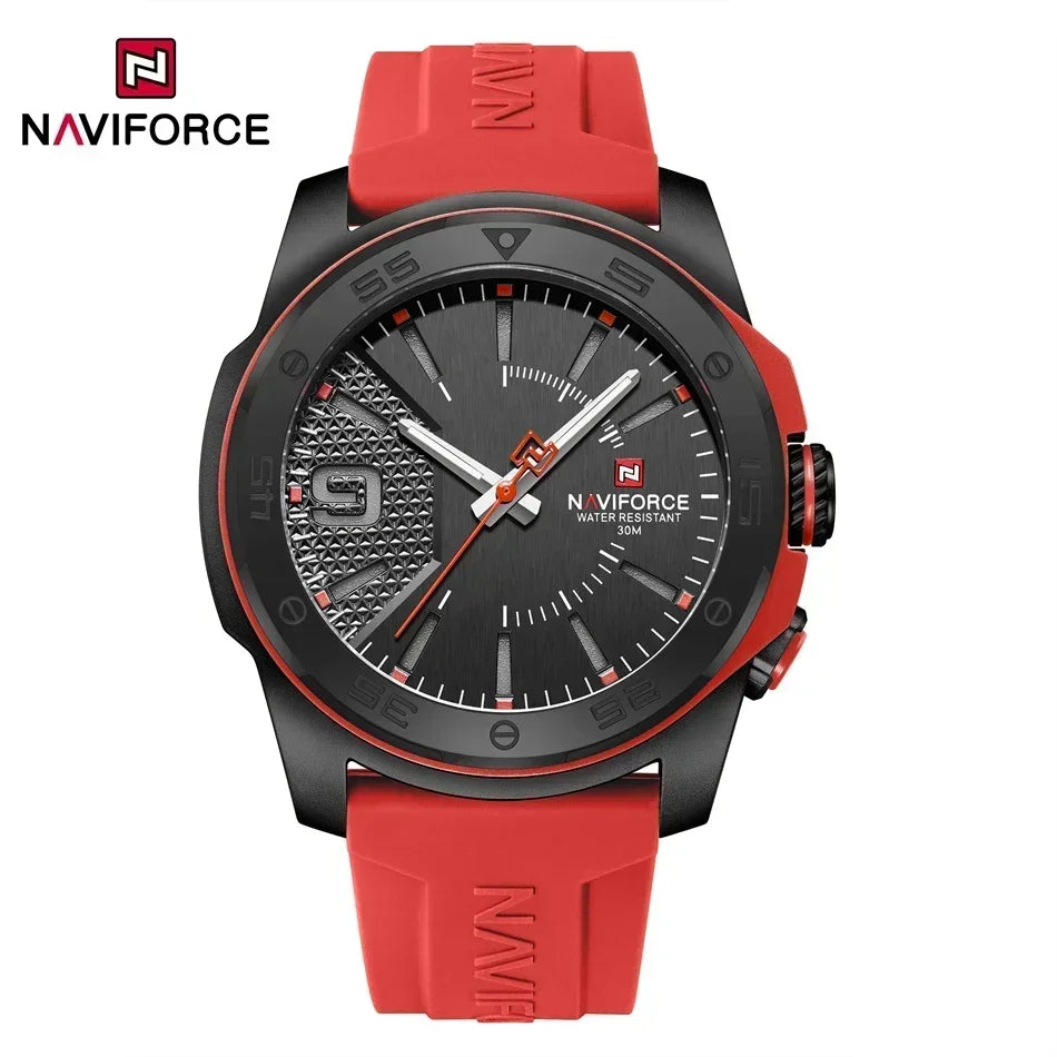 NAVIFORCE NF7112 Original Quartz Watch for Men Simple Silicone Strap 5Bar Waterproof Luminous Watches - IFINDALL