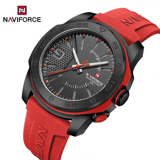 NAVIFORCE NF7112 Original Quartz Watch for Men Simple Silicone Strap 5Bar Waterproof Luminous Watches - IFINDALL