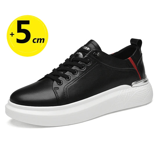 Elevator shoes for man height increase 7cm 2025 Luxury sneaker Genuine Leather Men's Hidden Heels Casual Shoe Heights Genuine Le - IFINDALL
