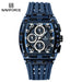 NAVIFORCE Men's Watch Quartz Chronograph Fashion Clock Waterproof Silicone Tape Watches for Man Date Display Sports Wristwatches - IFINDALL