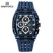 NAVIFORCE Men's Watch Quartz Chronograph Fashion Clock Waterproof Silicone Tape Watches for Man Date Display Sports Wristwatches - IFINDALL