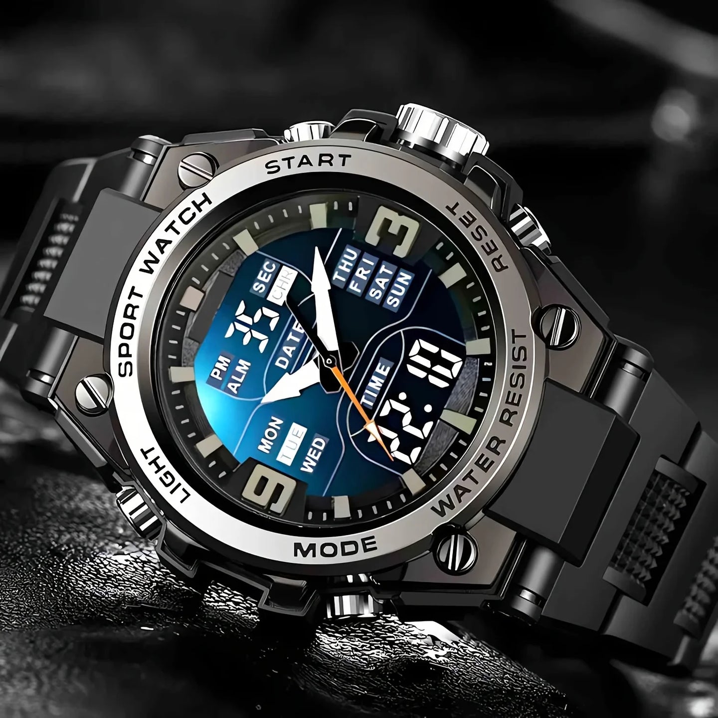 [Men's Digital Chronograph Watch] Multi-sport Chronograph Watch Men's Digital Quartz Watch With Alarm Luminous Date The Ideal Gi - IFINDALL