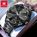 OLEVS Original Fashionable Men's Quartz Watch Top Luxury Brand Waterproof Stainless Steel Diamond Date Week Men's Business Watch - IFINDALL