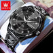 OLEVS Original Fashionable Men's Quartz Watch Top Luxury Brand Waterproof Stainless Steel Diamond Date Week Men's Business Watch - IFINDALL