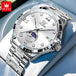 OLEVS Men's Watches Business Quartz Watch For Men Date Moon-Phase Wristwatch 2025 New Luxury Fashion Watch Waterproof 2956 - IFINDALL