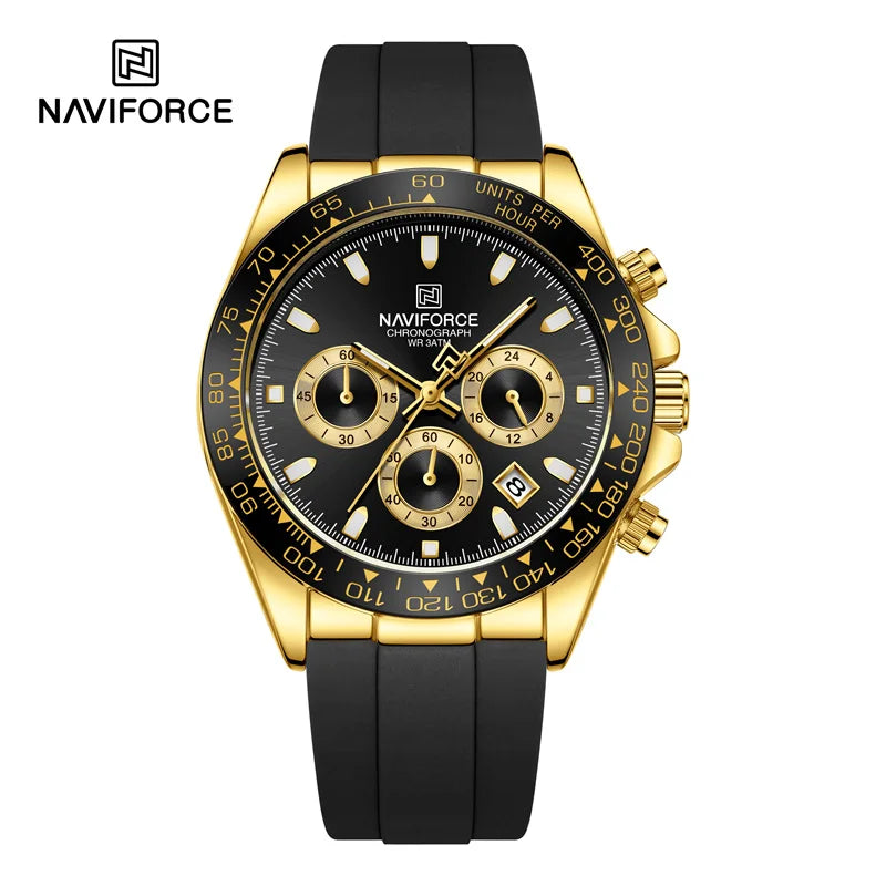 NAVIFORCE Luxury Men's Watch Waterproof Sports Quartz Clock Silicone Strap Chronograph Luminous Wristwatches Relogio Masculino - IFINDALL