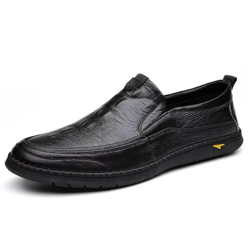 Men Casual Summer Footwear Breathable Mens Leisure Walk Loafers Genuine Leather Moccasins Hollow Out Slip on Male Driving Shoes - IFINDALL