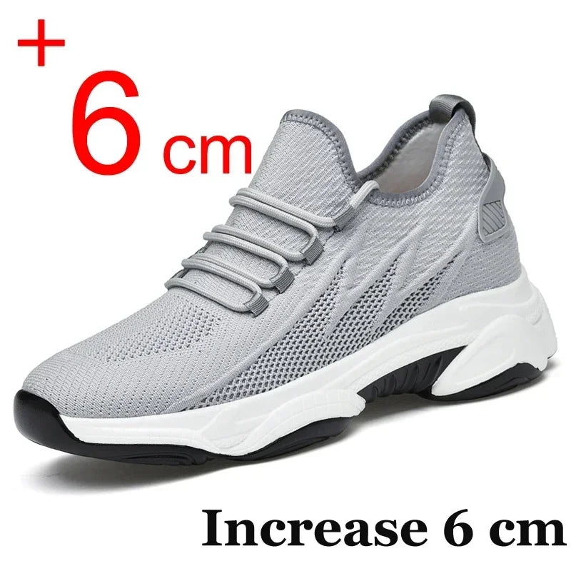 Increasing men sneakers casual heightening shoes 8cm height increase shoes for summer breathable 6cm elevator shoes - IFINDALL