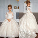 Flower Girl Dress Bows Children's First holy Communion Dress Princess Formal Tulle Ball Gown Wedding Party - IFINDALL