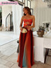 Printed Color Collision Women Maxi Dress Chest Wrapped Cut Out Strapless Backless High Waist Pleated Robe 2025 Summer Lady Robes - IFINDALL