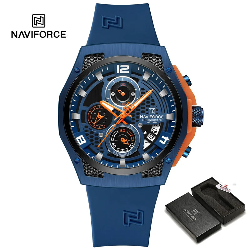 NAVIFORCE Original Watches for Man Silicone Strap Waterproof Men Quartz Wrist watch Casual Sport Date Display Clock Reloj Hombre - IFINDALL