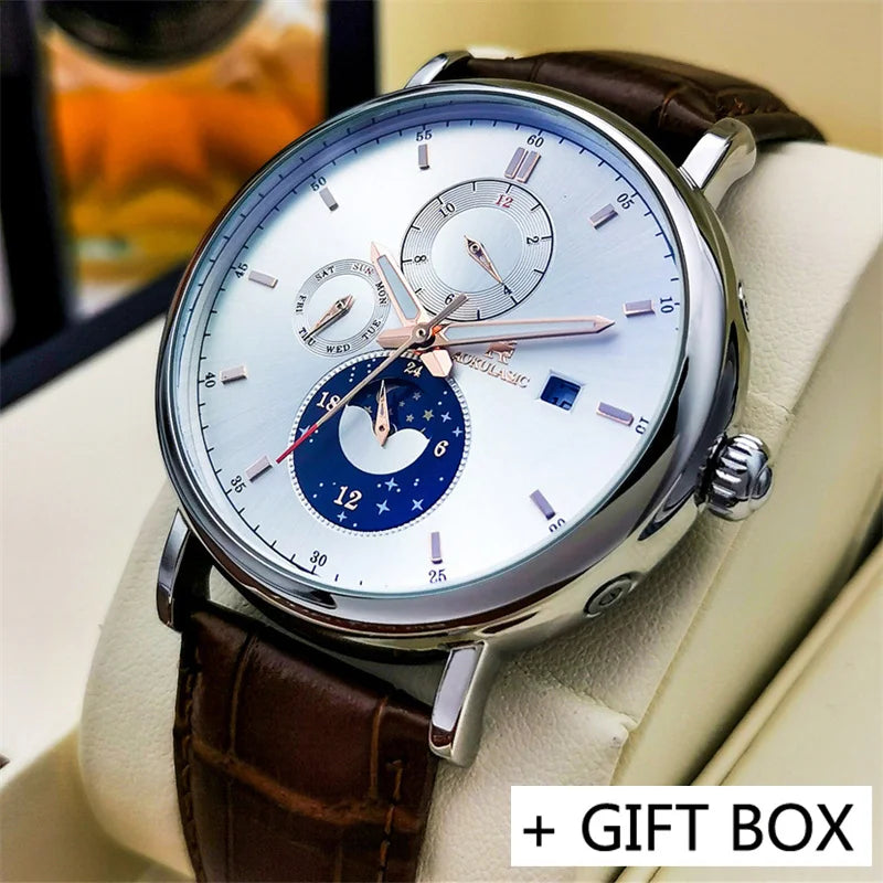 AOKULASIC Men Wristwatch Automatic Mechanical Military Sport Date Week Male Clock Top Brand Luxury Original Business Watch 544 - IFINDALL