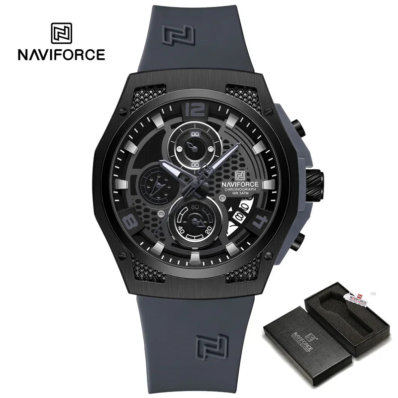 NAVIFORCE Original Watches for Man Silicone Strap Waterproof Men Quartz Wrist watch Casual Sport Date Display Clock Reloj Hombre - IFINDALL