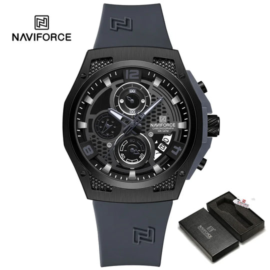 NAVIFORCE Original Watches for Man Silicone Strap Waterproof Men Quartz Wrist watch Casual Sport Date Display Clock Reloj Hombre - IFINDALL