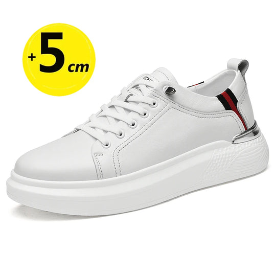 Elevator shoes for man height increase 7cm 2025 Luxury sneaker Genuine Leather Men's Hidden Heels Casual Shoe Heights Genuine Le - IFINDALL