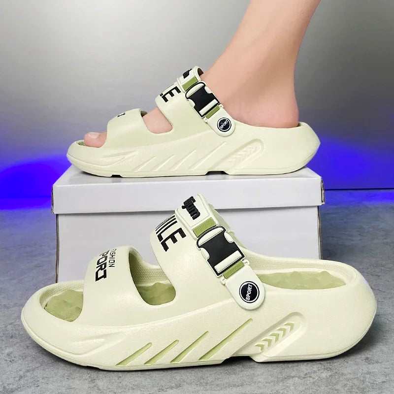 NEW Men's Massage Slippers Outdoor Sandals Beach Comfortable Soft Slides Casual Shoes Men Indoor Outdoor Slippers Big Size 39-48 - IFINDALL