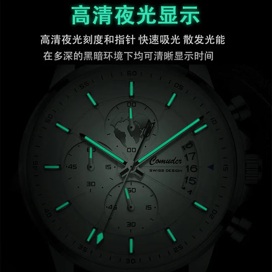 Men's Watch Leather Strap Quartz Watch Waterproof Calendar Quartz Movement Man Wrist Watch Business Style A4319 - IFINDALL