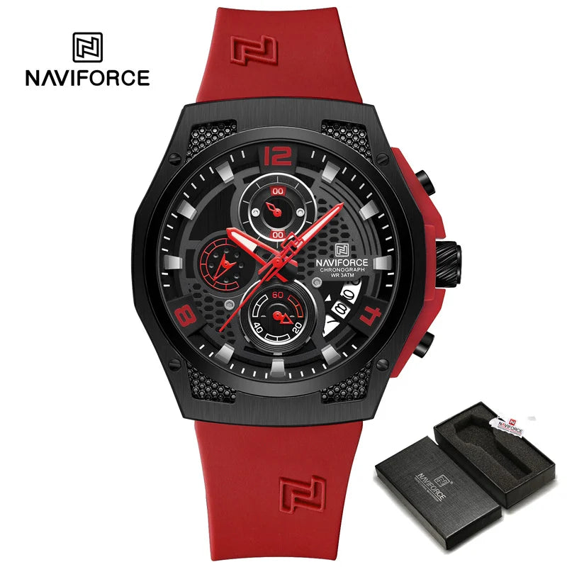 NAVIFORCE Original Watches for Man Silicone Strap Waterproof Men Quartz Wrist watch Casual Sport Date Display Clock Reloj Hombre - IFINDALL