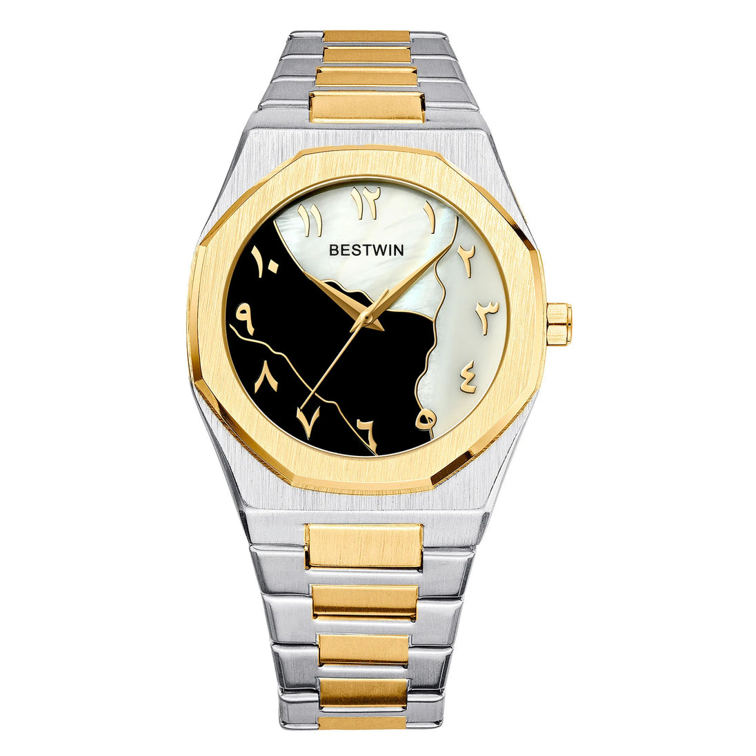 Fashion Watches Men's Watch reloj hombre BESTWIN Creative Dial Gold Shell Face Business watches for men relogios masculino - IFINDALL