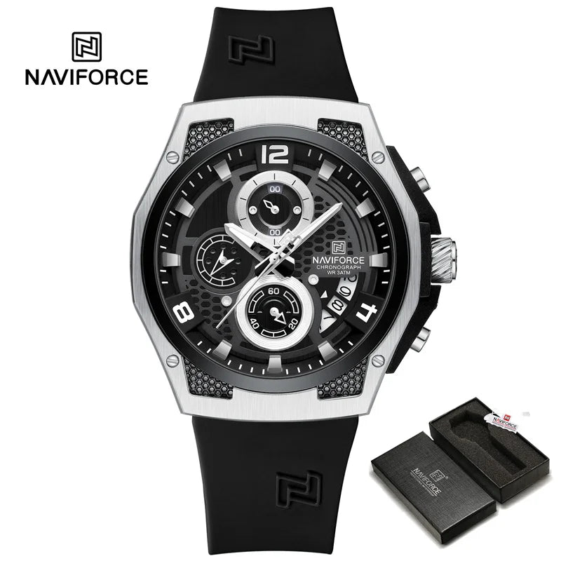 NAVIFORCE Original Watches for Man Silicone Strap Waterproof Men Quartz Wrist watch Casual Sport Date Display Clock Reloj Hombre - IFINDALL