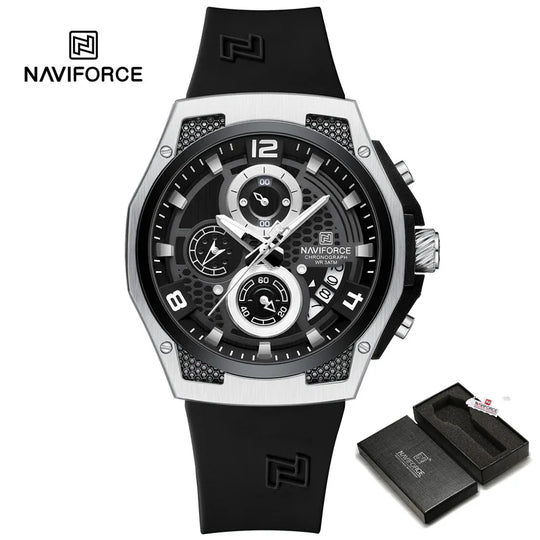 NAVIFORCE Original Watches for Man Silicone Strap Waterproof Men Quartz Wrist watch Casual Sport Date Display Clock Reloj Hombre - IFINDALL