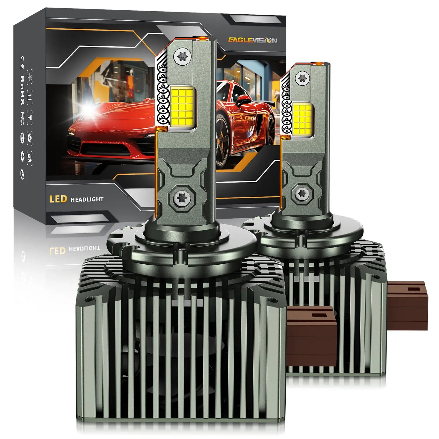 Chftsoan D Series LED Headlight Bulb D1S D2S D3S D4S Canbus Headlamp Super Bright 2000W Auto Headlight 6000K No Error Plug&Play - IFINDALL
