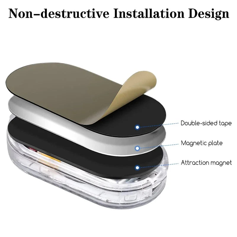 1PC LED Car Mini Touch Light USB Charging Portable Auto Ceiling Reading Night Lamp Wireless Magnetic Decoration Ambinet Light - IFINDALL