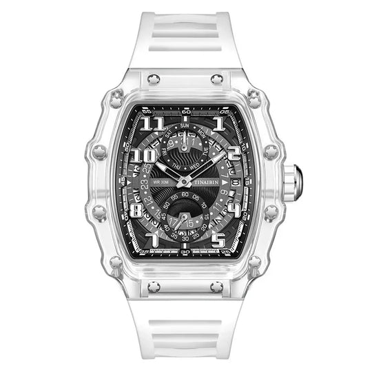 Unique Blue Fashion Brand Men's Watches Silicone Strap Waterproof Out Door Sport Military Watches for Men Multi Function Luxury - IFINDALL
