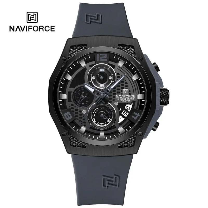 NAVIFORCE Original Watches for Man Silicone Strap Waterproof Men Quartz Wrist watch Casual Sport Date Display Clock Reloj Hombre - IFINDALL