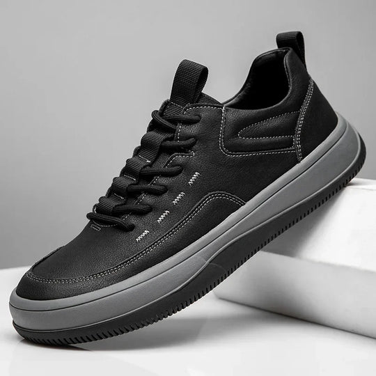 Autumn and Winter Genuine Leather Men's Shoes Fashion Men's Casual Leather Shoes Thick Sole Anti Slip Sports Shoes - IFINDALL