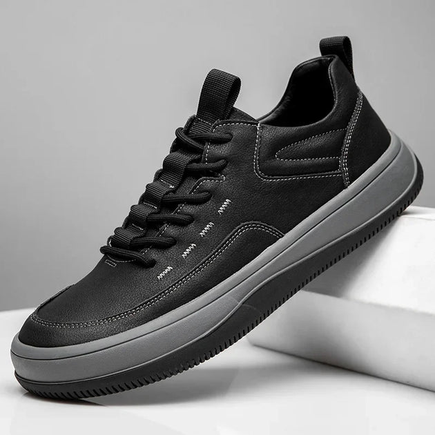 Autumn and Winter Genuine Leather Men's Shoes Fashion Men's Casual Leather Shoes Thick Sole Anti Slip Sports Shoes - IFINDALL
