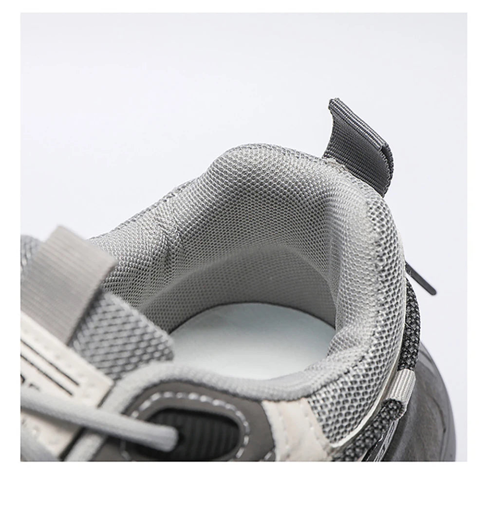 PU Leather Breathable Running Shoes For Mens 2025 Trend Fashion Male Sneakers Mesh Fabric Outdoor Hiking Men's Sport Shoes - IFINDALL