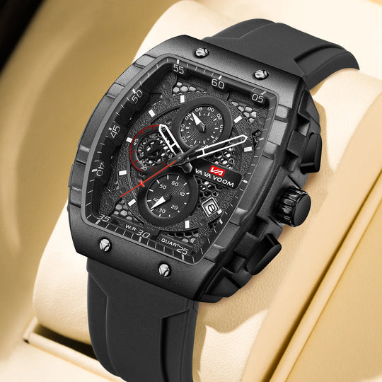 2025 New VA VA VOOM Top Brand Men Watches Luxury Square Sports Quartz Watch Waterproof Multifunctional Chronograph Watch for Men - IFINDALL
