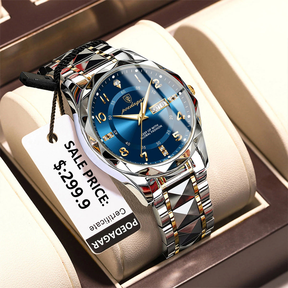 POEDAGAR Luxury Business Men's Wristwatch Stainless Steel Date Week Man Watch Waterproof Luminous Fashion Quartz Watches For Men - IFINDALL