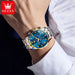 OLEVS 3653 Men Watch Luxury Brand Quartz Watch Multi functional Automatic Date Timer Watch Waterproof Luminous Moonphase Watch - IFINDALL