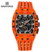 NAVIFORCE Men's Watch Quartz Chronograph Fashion Clock Waterproof Silicone Tape Watches for Man Date Display Sports Wristwatches - IFINDALL