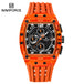 NAVIFORCE Men's Watch Quartz Chronograph Fashion Clock Waterproof Silicone Tape Watches for Man Date Display Sports Wristwatches - IFINDALL
