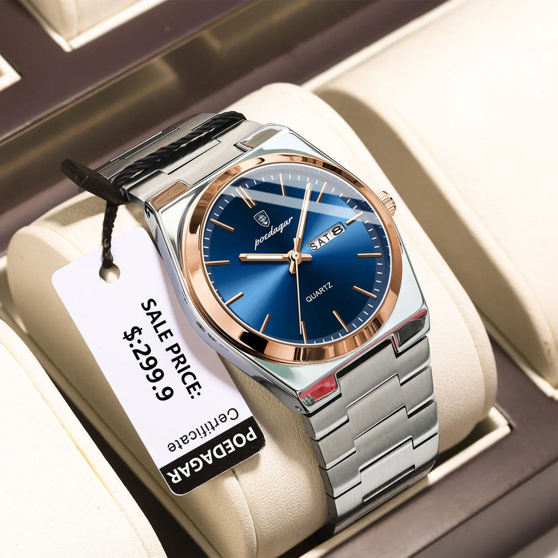 POEDAGAR High Quality Watches For Men Stainless Steel Waterproof Luminous Man Watch Date Week Luxury Business Quartz Men's Watch - IFINDALL
