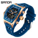 SANDA Men Electronic Watch Big Dial Sports LED Analog Digital Chronograph Military Dual Display Man Wristwatch relogio masculino - IFINDALL