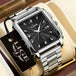 LIGE Fashion Business Watch Men Square Sport Waterproof Watches For Men Top Brand Luxury Military Quartz Chronograph Wristwatch - IFINDALL