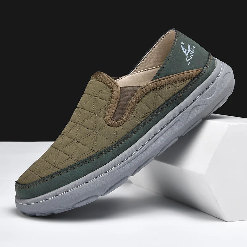 New Spring Breathable Sneakers Men Casual Shoes Lightweight Slip On Loafers Men Outdoor Shoes Walking Elastic Pantshoes Flats - IFINDALL