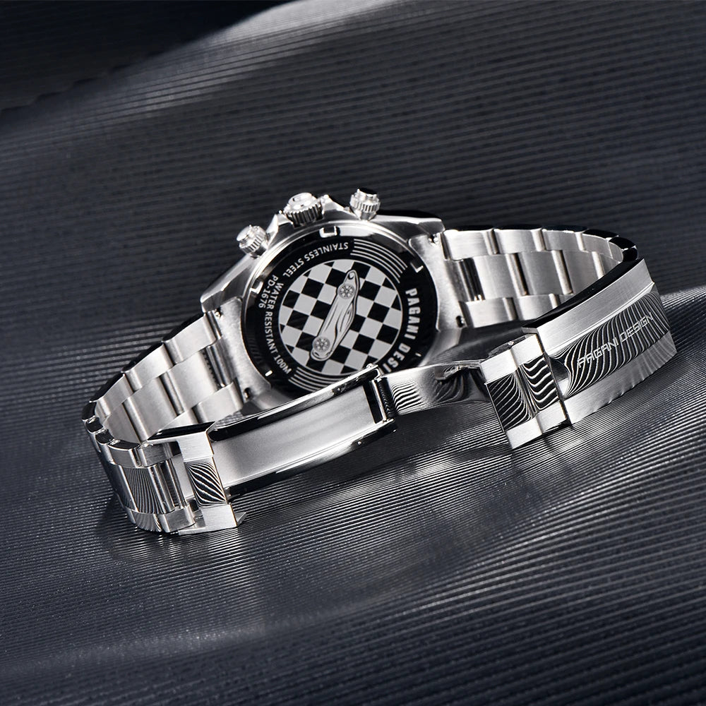 PAGANI DESIGN New Men's Quartz Watch Fashion Ceramic bezel Chronograph 100m Waterproof Men's Stainless Steel Watch - IFINDALL