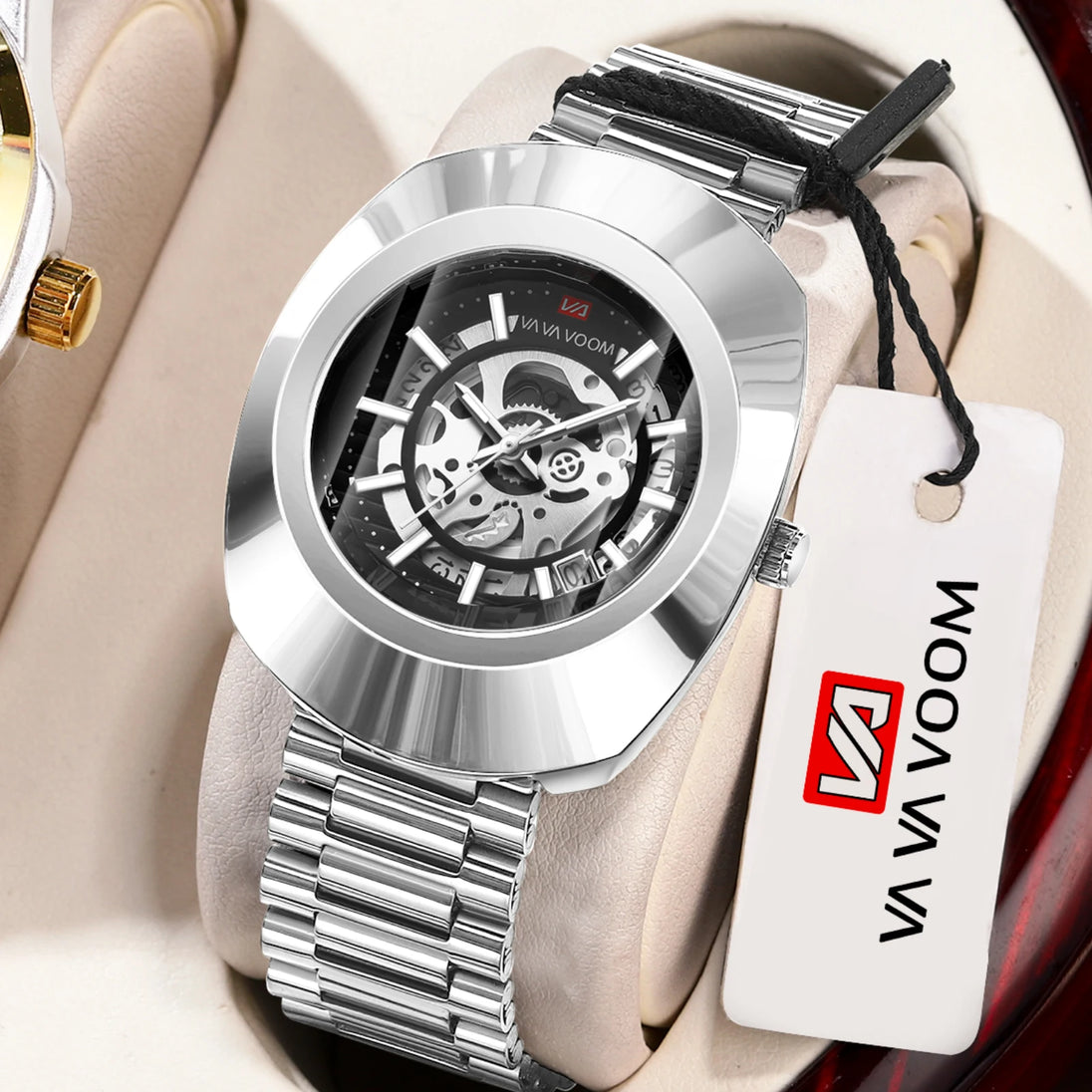 2025 New Luxury Men Watch Fashion Elliptical Hollow Dial Stainless Steel Strap Leisure Business Original Movement Watch for Men - IFINDALL